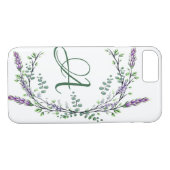 Coques Case-Mate iPhone Monogramme A Lavande Eucalyptus (Dos (Horizontal))