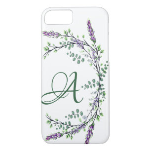 Coque iPhone 8/7 Monogramme A Lavande Eucalyptus