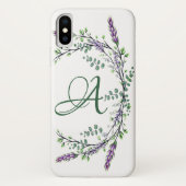 Coques Case-Mate iPhone Monogramme A Lavande Eucalyptus (Dos)