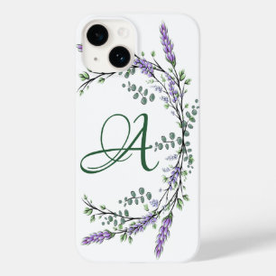 Coque Pour iPhone 14 Monogramme A Lavender Eucalyptus Coque-Mate iPhone