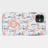 Coques Case-Mate iPhone Monogramme à motifs flamants princes branchés (Dos (Horizontal))