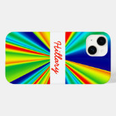 Coques Case-Mate iPhone Monogramme à pointes arc-en-ciel (Verso (horizontal))