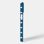 Coques Case-Mate iPhone Monogramme à points polka bleu et blanc (Verso / Droite)