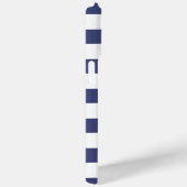 Coques Case-Mate iPhone Monogramme à rayures bleues et vertes (Verso / Droite)