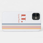 Coques Case-Mate iPhone Monogramme à rayures horizontales (Dos (Horizontal))