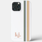 Coques Case-Mate iPhone Monogramme à rayures rétro chic (Verso)