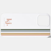 Coques Case-Mate iPhone Monogramme à rayures rétro chic (Verso (horizontal))