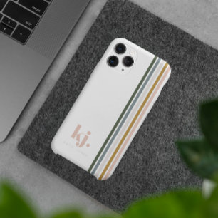 Case-Mate iPhone Case Monogramme à rayures rétro chic
