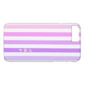 Coques Case-Mate iPhone Monogramme à rayures verticales rose et violet (Dos (Horizontal))