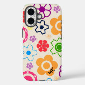 Coques Case-Mate iPhone Monogramme Abstrait d'alimentation des fleurs (Verso)