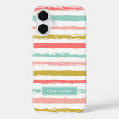 Coques Case-Mate iPhone Monogramme Abstrait de bandes peintes (Verso)