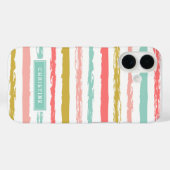 Coques Case-Mate iPhone Monogramme Abstrait de bandes peintes (Verso (horizontal))