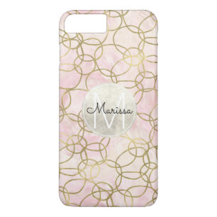 Etui iPhone Case-Mate Monogramme abstrait de cercles roses d'aquarelle