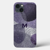 Coques Case-Mate iPhone Monogramme Abstrait de la loterie violette (Verso)