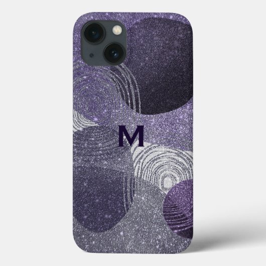 Coques Case-Mate iPhone Monogramme Abstrait de la loterie violette (Verso)