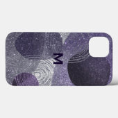 Coques Case-Mate iPhone Monogramme Abstrait de la loterie violette (Verso (horizontal))