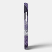 Coques Case-Mate iPhone Monogramme Abstrait de la loterie violette (Verso / Gauche)