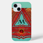COQUES Case-Mate iPhone MONOGRAMME ABSTRAIT DE TRIANGLE BLEU ROUGE (Verso)