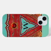 COQUES Case-Mate iPhone MONOGRAMME ABSTRAIT DE TRIANGLE BLEU ROUGE (Verso (horizontal))