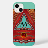 COQUES Case-Mate iPhone MONOGRAMME ABSTRAIT DE TRIANGLE BLEU ROUGE (Verso)