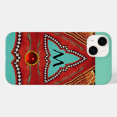 COQUES Case-Mate iPhone MONOGRAMME ABSTRAIT DE TRIANGLE BLEU ROUGE (Verso (horizontal))