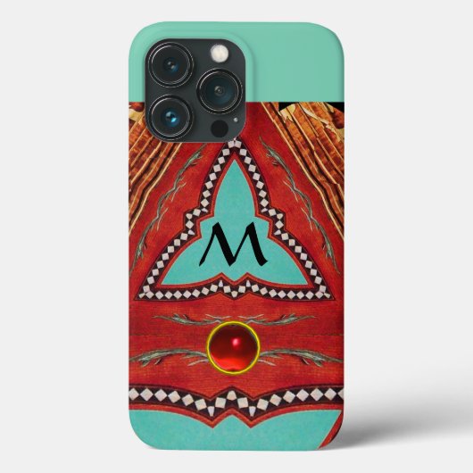 COQUES Case-Mate iPhone MONOGRAMME ABSTRAIT DE TRIANGLE BLEU ROUGE (Verso)