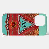COQUES Case-Mate iPhone MONOGRAMME ABSTRAIT DE TRIANGLE BLEU ROUGE (Verso (horizontal))