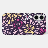 Coques Case-Mate iPhone Monogramme Abstrait des éclats violets (Verso (horizontal))