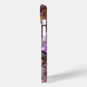 Coques Case-Mate iPhone monogramme Abstrait en marbre de quartz améthyste  (Verso / Gauche)