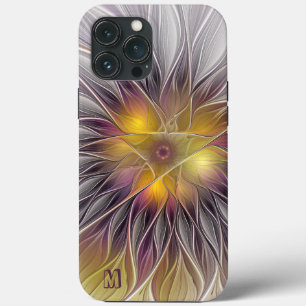 Case-Mate iPhone Case Monogramme Abstrait Fleur Fractale Colorée Lumineu