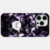 Coques Case-Mate iPhone Monogramme Abstrait Fumé Géométrique Violet Noir (Verso (horizontal))