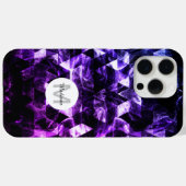 Coques Case-Mate iPhone Monogramme Abstrait Fumé Géométrique Violet Noir (Verso (horizontal))