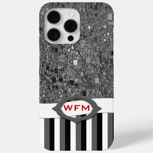 Coques Case-Mate iPhone Monogramme Abstrait géométrique Grilles blanches n (Verso)