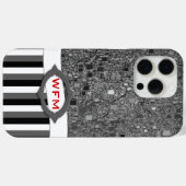 Coques Case-Mate iPhone Monogramme Abstrait géométrique Grilles blanches n (Verso (horizontal))