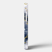 Coques Case-Mate iPhone Monogramme Abstrait Gold Grey Nom personnalisé Scr (Verso / Gauche)