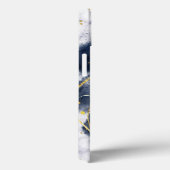 Coques Case-Mate iPhone Monogramme Abstrait Gold Grey Nom personnalisé Scr (Verso / Droite)