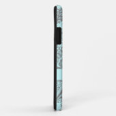 Coques Case-Mate iPhone Monogramme Abstrait Gris Et Bleu Clair (Dos/Droite)