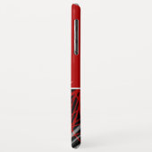 Coques Case-Mate iPhone Monogramme Abstrait moderne rouge noir et blanc (Dos/Gauche)