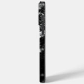 Coques Case-Mate iPhone Monogramme abstrait noir brillant argenté (Verso / Gauche)