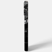 Coques Case-Mate iPhone Monogramme abstrait noir brillant argenté (Verso / Gauche)