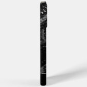 Coques Case-Mate iPhone Monogramme abstrait noir brillant argenté (Verso / Droite)