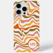 Coques Case-Mate iPhone Monogramme Abstrait Rayures Moderne Personnalisée (Verso)