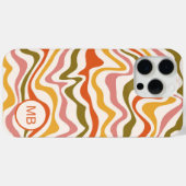 Coques Case-Mate iPhone Monogramme Abstrait Rayures Moderne Personnalisée (Verso (horizontal))