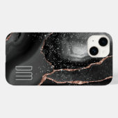 Coques Case-Mate iPhone Monogramme Abstrait rose Gold Sparkle (Verso (horizontal))