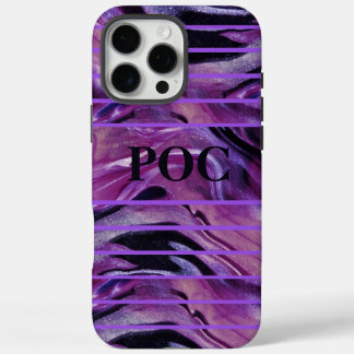 Coques iPhone 16 Pro Max Monogramme Abstrait violet Coque-mat noir