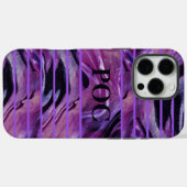 Coques Case-Mate iPhone Monogramme Abstrait violet Coque-mat noir (Verso (horizontal))