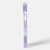 Coques Case-Mate iPhone Monogramme Agate Parties scintillant tendance bleu (Verso / Gauche)