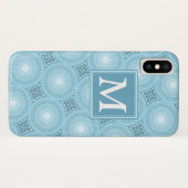 Coques Case-Mate iPhone Monogramme ange bleu cercles motif (Dos (Horizontal))