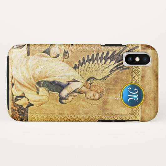 Coques Case-Mate iPhone MONOGRAMME ANGEL DE L'ANNONCE, Parchemin (Dos (Horizontal))