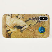 Coques Case-Mate iPhone MONOGRAMME ANGEL DE L'ANNONCE, Parchemin (Dos (Horizontal))